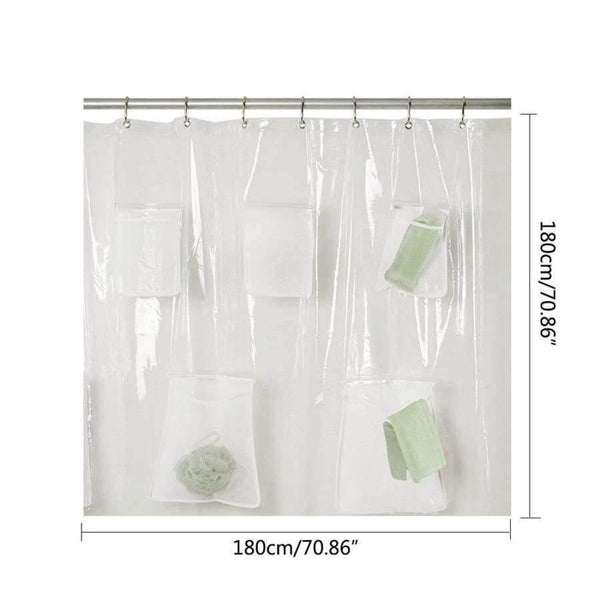 Planet Gates Translucent Bathroom Shower Curtain with Pocket Waterproof Bath Curtain Clear Translucent Bathroom Shower Curtain Bathroom Products