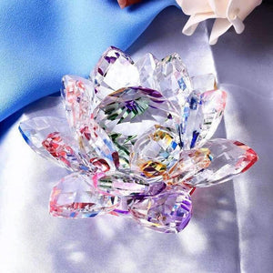 Planet Gates Transparent 85mm Crystal Lotus Crafts Glass Flower Miniatures Paperweight Table Ornaments Gift Home Decoration Accessories