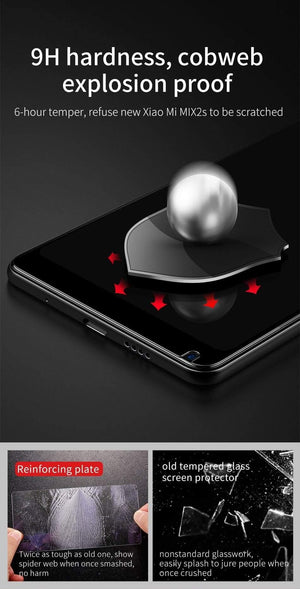 Planet Gates Transparent Baseus 0.2mm 9H Full Coverage Tempered Glass For Xiaomi Mix 2S Ultra Thin Screen Protector Glass Front Protective Glass Film