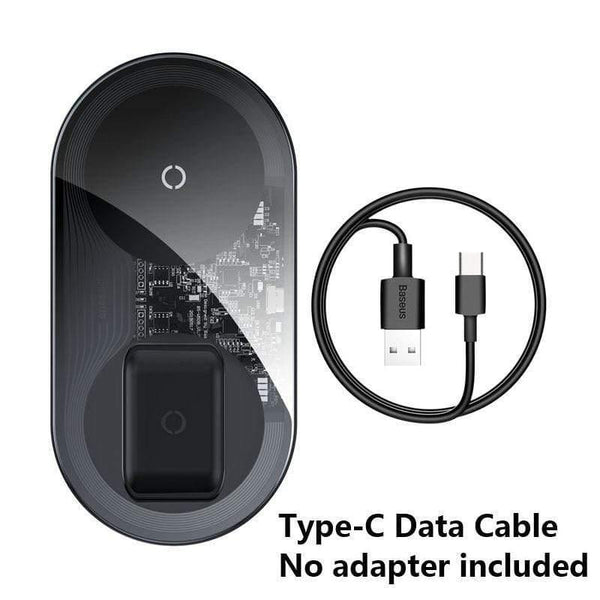 Baseus Qi Wireless Charger For Airpods Pro iPhone 11 Pro X XS XR 15W Dual Wireless Charging Pad For Samsung S10 S9 For Office