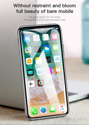 Planet Gates Transparent Baseus Screen Protector For iPhone X 0.3mm Ultra Thin 9H 3D Full Coverage Protective Glass For iPhone X Tempered Glass Cover