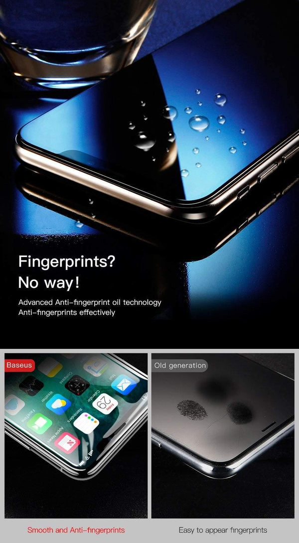 Planet Gates Transparent Baseus Screen Protector For iPhone X 0.3mm Ultra Thin 9H 3D Full Coverage Protective Glass For iPhone X Tempered Glass Cover