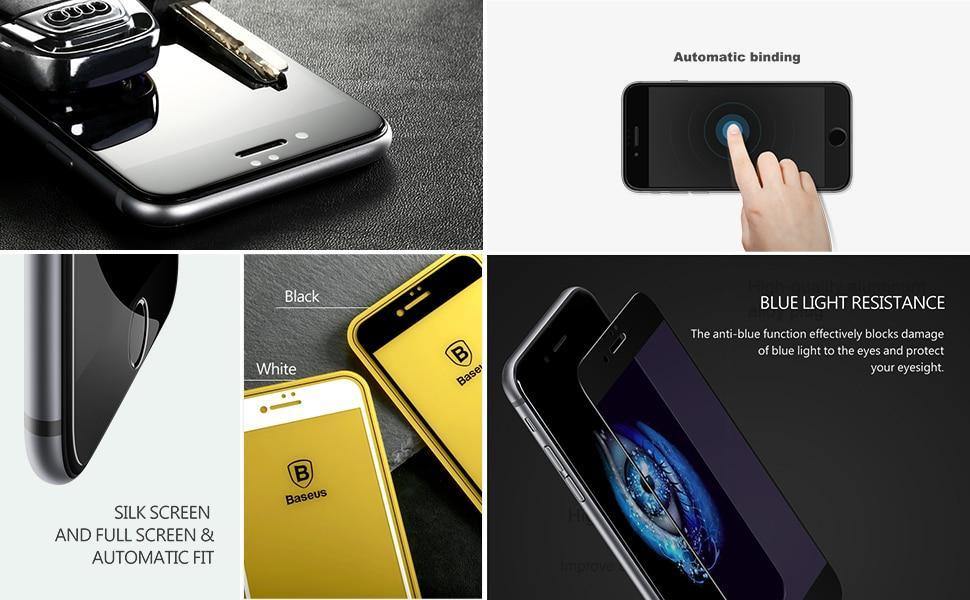 Planet Gates Baseus 0.2mm Ultra Thin Protective Glass For iPhone 8 8 Plus Screen Protector 9H Scratch Proof Tempered Glass For iPhone 8