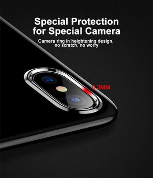 Planet Gates Transparent Black / For iPhone X Baseus Ultra Thin TPU Case For iPhone X Dirt-resistant Case Transparent Soft Silicone High Transparency Case For iPhone X Cover