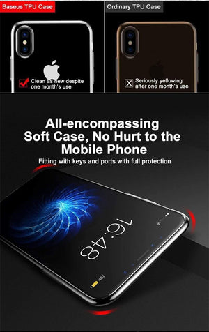 Planet Gates Transparent Black / For iPhone X Baseus Ultra Thin TPU Case For iPhone X Dirt-resistant Case Transparent Soft Silicone High Transparency Case For iPhone X Cover