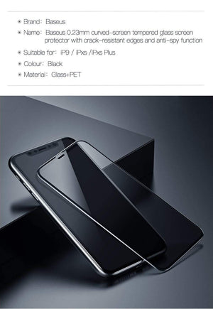 Planet Gates Transparent Black / For iPhone XR 6.1 Baseus 0.23mm Screen Protector For iPhone Xs XR Xs Max 2018 Protective Glass Full Coverage Tempered Glass For iPhone X Anti Spy