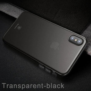 Planet Gates Transparent Black / PP Baseus Luxury Simple Phone Case For iPhone X Smooth Matte PP Case For iPhone X Ultra Thin Back Phone Cover For iPhoneX Coque