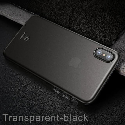 Planet Gates Transparent Black / PP Baseus Luxury Simple Phone Case For iPhone X Smooth Matte PP Case For iPhone X Ultra Thin Back Phone Cover For iPhoneX Coque