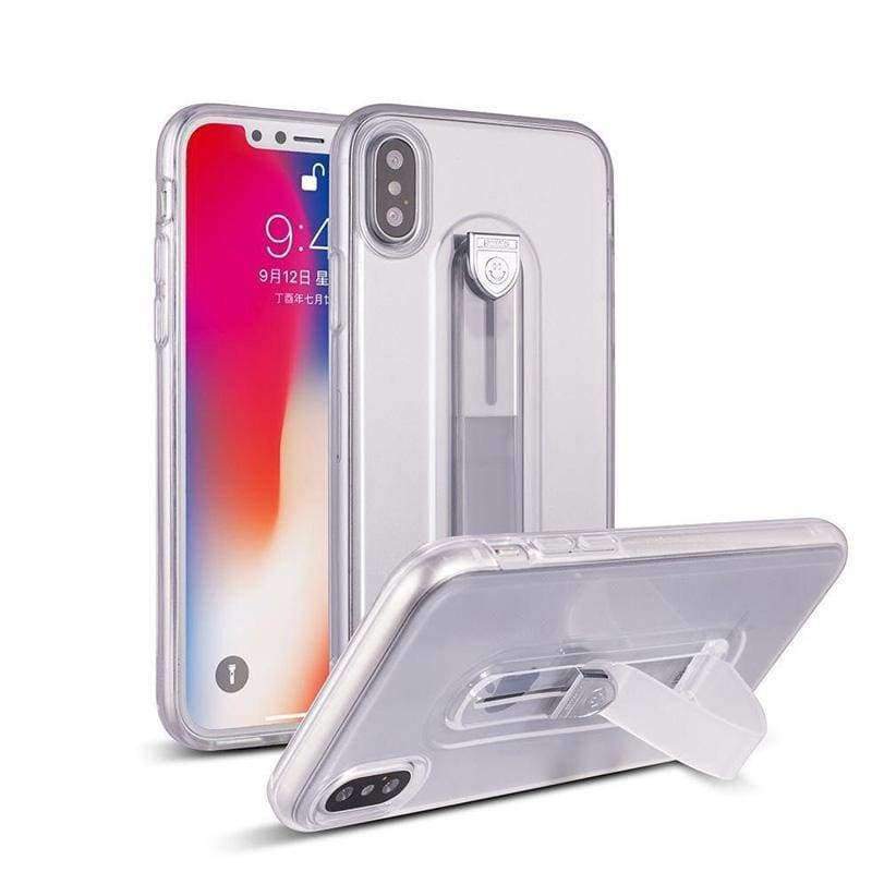 Planet Gates Transparent blue / For iphone 5 iPhone 7 6S 8 Plus ring buckle phone Case For iPhone X 10 luxury bracket TPU Silicone Protected Full Case