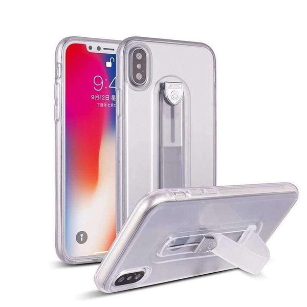 Planet Gates Transparent blue / For iphone 5 iPhone 7 6S 8 Plus ring buckle phone Case For iPhone X 10 luxury bracket TPU Silicone Protected Full Case