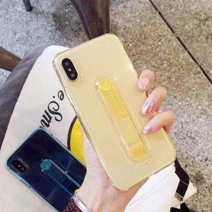 Planet Gates Transparent blue / For iphone 5 iPhone 7 6S 8 Plus ring buckle phone Case For iPhone X 10 luxury bracket TPU Silicone Protected Full Case