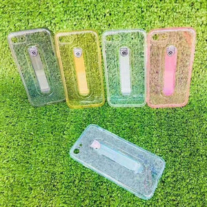 Planet Gates Transparent blue / For iphone 5 iPhone 7 6S 8 Plus ring buckle phone Case For iPhone X 10 luxury bracket TPU Silicone Protected Full Case