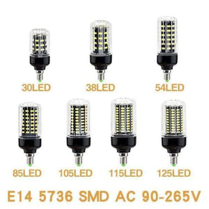 Planet Gates Transparent Bulb e14 / 33LEDs / Cold White JJD E27 LED Lamp E14 LED Corn Bulb Lampada 24 36 48 56 69 72LEDs Chandelier Candle LED Light SMD5730 220V For Home Decoration