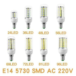 Planet Gates Transparent Bulb e14 / 33LEDs / Cold White JJD E27 LED Lamp E14 LED Corn Bulb Lampada 24 36 48 56 69 72LEDs Chandelier Candle LED Light SMD5730 220V For Home Decoration