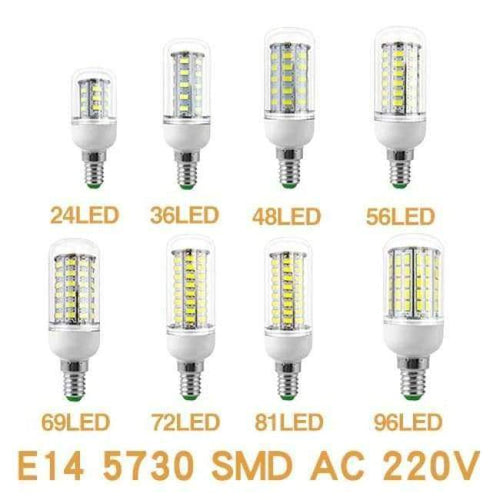 Planet Gates Transparent Bulb e14 / 33LEDs / Cold White JJD E27 LED Lamp E14 LED Corn Bulb Lampada 24 36 48 56 69 72LEDs Chandelier Candle LED Light SMD5730 220V For Home Decoration