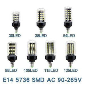 Planet Gates Transparent Bulb e14 / 48LEDs / Cold White E27 LED Lamp E14 Bulb Lampada SMD5730 220V Corn Bulb Bombillas 24 36 48 56 69 72LEDs Chandelier Candle Light For Home Decoration