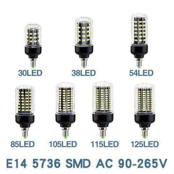 Planet Gates Transparent Bulb e14 / 48LEDs / Cold White E27 LED Lamp E14 Bulb Lampada SMD5730 220V Corn Bulb Bombillas 24 36 48 56 69 72LEDs Chandelier Candle Light For Home Decoration
