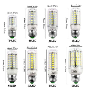 Planet Gates Transparent Bulb e14 / 48LEDs / Cold White E27 LED Lamp E14 Bulb Lampada SMD5730 220V Corn Bulb Bombillas 24 36 48 56 69 72LEDs Chandelier Candle Light For Home Decoration