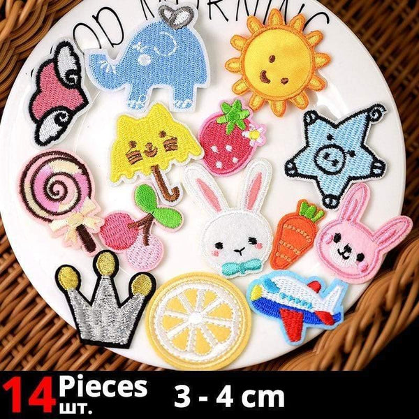 Planet Gates Transparent Cute Anime Cartoon Children Iron On Patches For Clothing Sticker Sew On Embroidery Patch On Clothes Applique Stripes Mix Lot