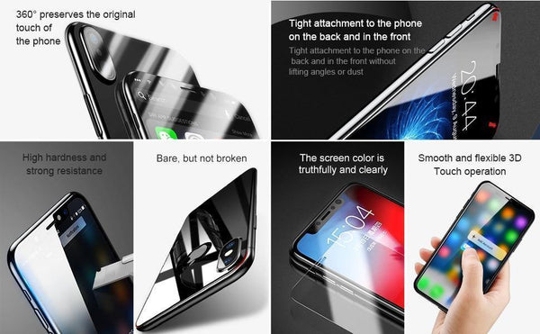 Planet Gates Transparent / For iPhone Xs 5.8 Baseus Front Glass + Back Tempered Glass For iPhone Xs Xs Max XR 2018 Protective Glass Screen Protector For iPhone Xs Xs Max