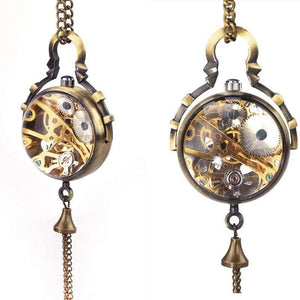 Planet Gates Transparent Glass Ball Mechanical Pendant Pocket Watch Chain New P100