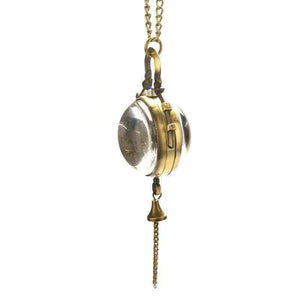 Planet Gates Transparent Glass Ball Mechanical Pendant Pocket Watch Chain New P100