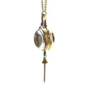 Planet Gates Transparent Glass Ball Mechanical Pendant Pocket Watch Chain New P100