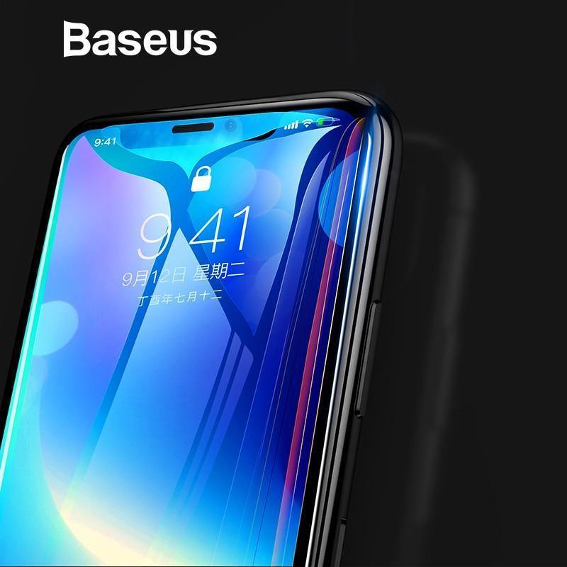 Planet Gates Transparent Glass Baseus 0.3MM 7D Surface Screen Protector For iPhone X Glass 9H Thin Anti Blue Light Tempered Glass For iPhone X Protective Glass