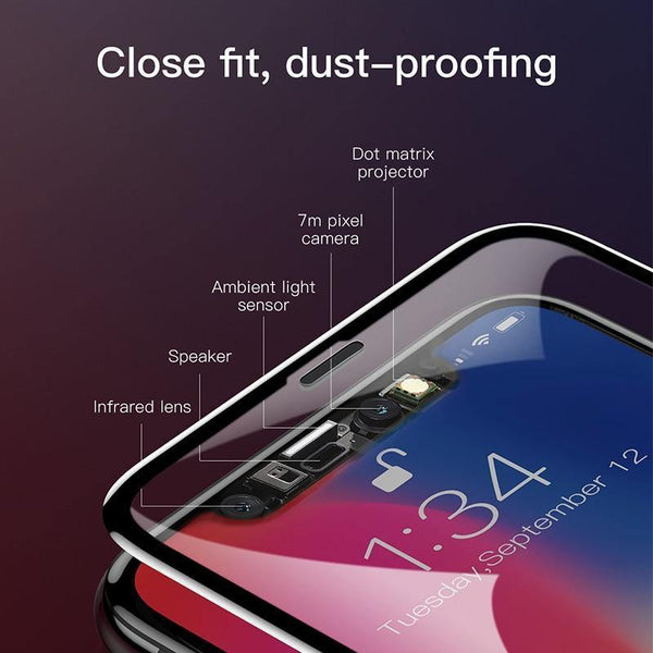 Planet Gates Transparent Glass Baseus 0.3MM 7D Surface Screen Protector For iPhone X Glass 9H Thin Anti Blue Light Tempered Glass For iPhone X Protective Glass