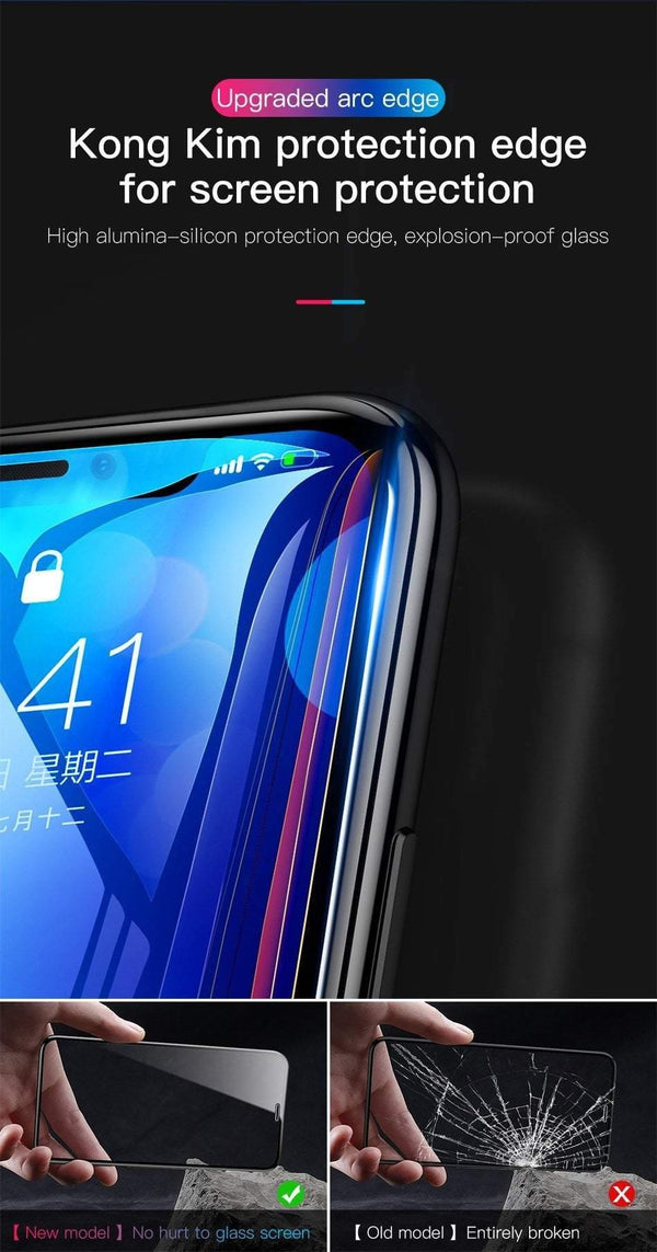 Planet Gates Transparent Glass Baseus 0.3MM 7D Surface Screen Protector For iPhone X Glass 9H Thin Anti Blue Light Tempered Glass For iPhone X Protective Glass