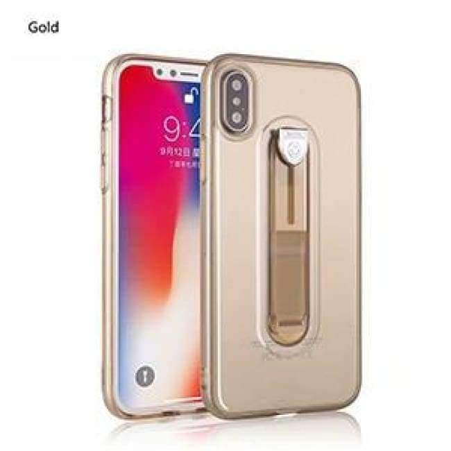 Planet Gates Transparent blue / For iphone 5 iPhone 7 6S 8 Plus ring buckle phone Case For iPhone X 10 luxury bracket TPU Silicone Protected Full Case