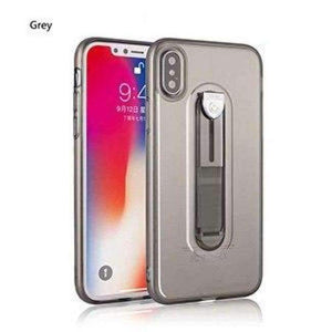 Planet Gates Transparent grey / For iphone 5 iPhone 7 6S 8 Plus ring buckle phone Case For iPhone X 10 luxury bracket TPU Silicone Protected Full Case