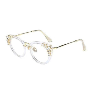 Planet Gates transparent Kachawoo rhinestone eyeglasses ladies luxury transparent sexy cat eye eyewear frames women decoration accessories
