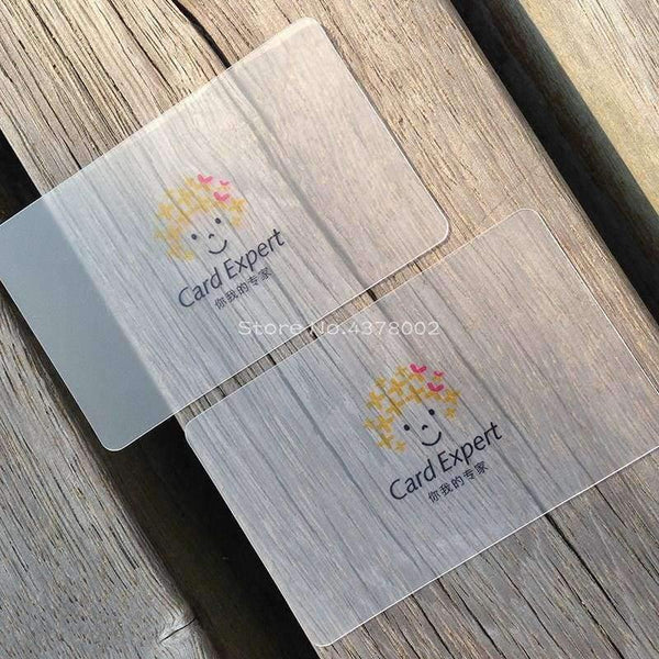 Planet Gates transparent PVC Plastic Transparent Business Cards Fine Frosted Customized 0.38mm visting cards High Quality free shipping
