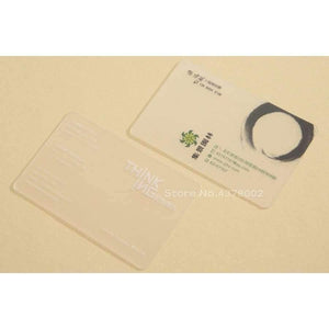 Planet Gates transparent PVC Plastic Transparent Business Cards Fine Frosted Customized 0.38mm visting cards High Quality free shipping