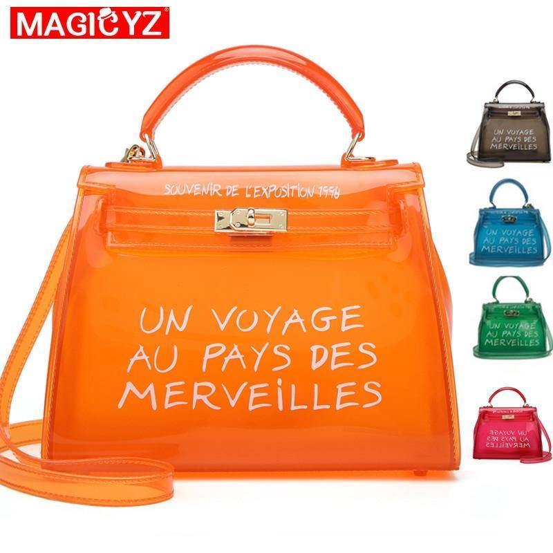 Planet Gates Transparent PVC Women Messenger Bag Luxury Handbags Women Bags Designer Jelly Purse sac a main Bolsa Brand Leather Handbag