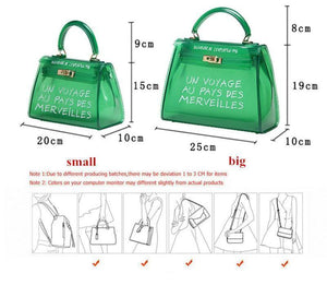 Planet Gates Transparent PVC Women Messenger Bag Luxury Handbags Women Bags Designer Jelly Purse sac a main Bolsa Brand Leather Handbag