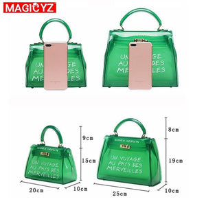 Planet Gates Transparent PVC Women Messenger Bag Luxury Handbags Women Bags Designer Jelly Purse sac a main Bolsa Brand Leather Handbag