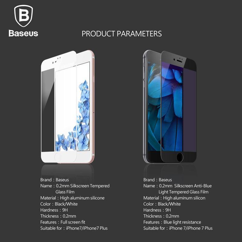 Planet Gates Transparent White / For iPhone 7 8 Baseus 0.2mm Full Screen Tempered Glass For iPhone 8 7 Screen Protector Front Glass For iPhone 7 Plus 8 Plus Protective Glass