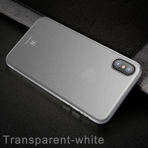 Planet Gates Transparent White / PP Baseus Luxury Simple Phone Case For iPhone X Smooth Matte PP Case For iPhone X Ultra Thin Back Phone Cover For iPhoneX Coque