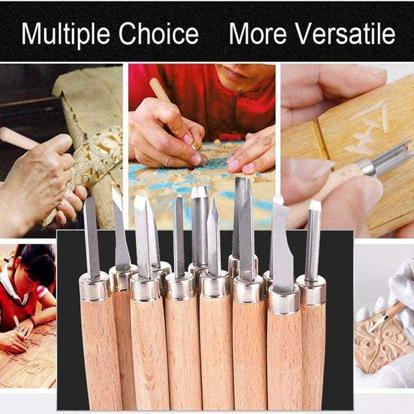 Planet Gates TRANVON 4/6/10/12pcs grinds Professional Carving Knife Wood DIY Hand Chisels Knife Craft Tools Set Sculpture Tools QF-A0167