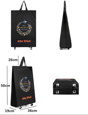 Planet Gates Travel Bag Collapsible Ladies Shopping Bag Grocery Puller Trolley Bag Wheel Bag Portable Storage Shopping Cart