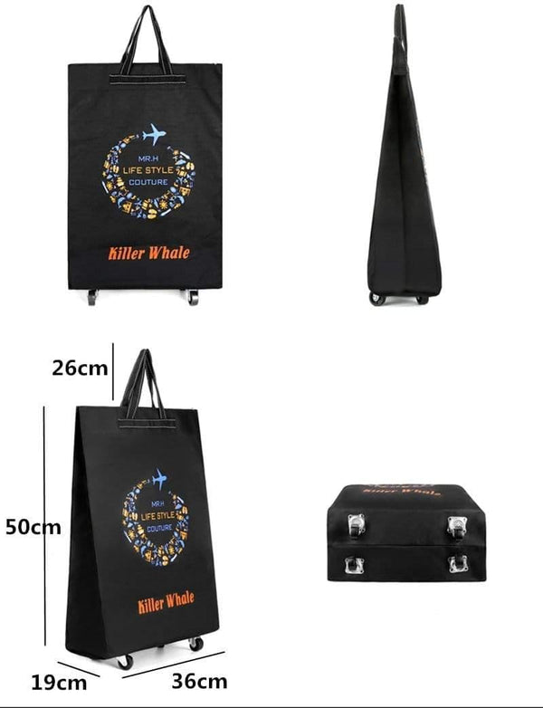 Planet Gates Travel Bag Collapsible Ladies Shopping Bag Grocery Puller Trolley Bag Wheel Bag Portable Storage Shopping Cart