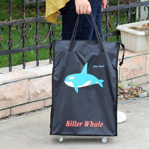 Planet Gates Travel Bag Collapsible Ladies Shopping Bag Grocery Puller Trolley Bag Wheel Bag Portable Storage Shopping Cart