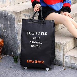 Planet Gates Travel Bag Collapsible Ladies Shopping Bag Grocery Puller Trolley Bag Wheel Bag Portable Storage Shopping Cart