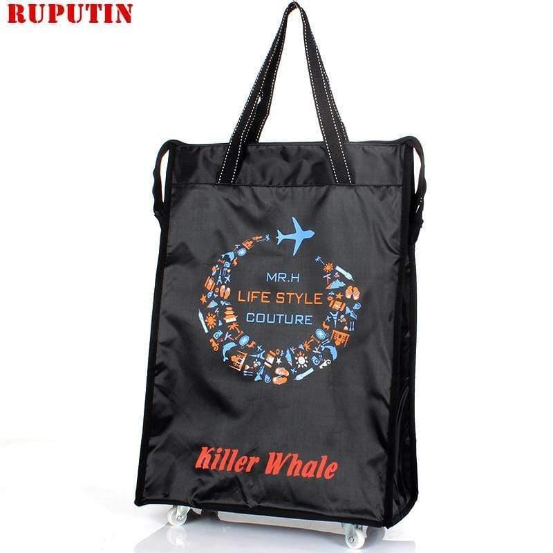 Planet Gates Travel Bag Collapsible Ladies Shopping Bag Grocery Puller Trolley Bag Wheel Bag Portable Storage Shopping Cart