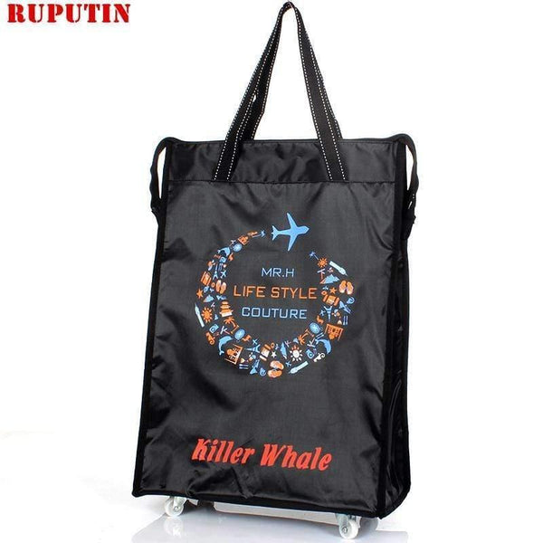 Planet Gates Travel Bag Collapsible Ladies Shopping Bag Grocery Puller Trolley Bag Wheel Bag Portable Storage Shopping Cart