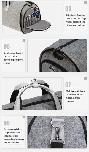 Planet Gates Travel Garment Bag with Shoulder Strap Duffel Bag Carry on Hanging Suitcase Clothing Business Bag Multiple Pockets