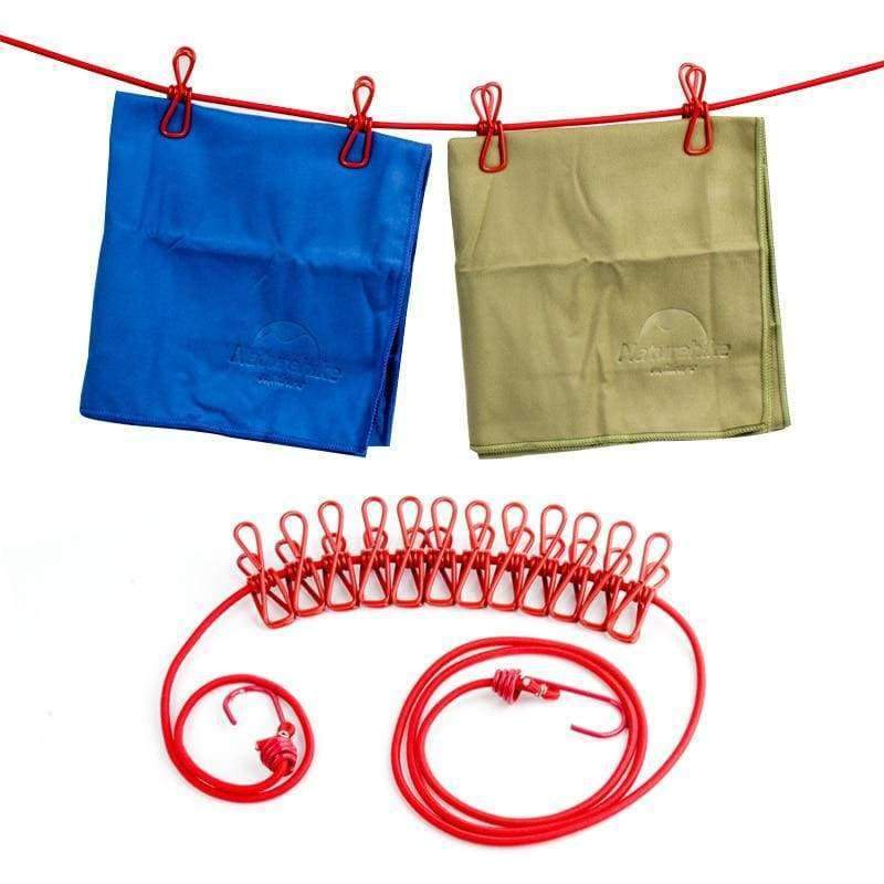 Planet Gates Travel Stretchy Clothesline Outdoor Camping Windproof Clothes Line With 12 Clamp Clips Hooks Camp Equipment Tool