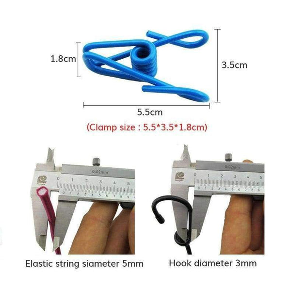 Planet Gates Travel Stretchy Clothesline Outdoor Camping Windproof Clothes Line With 12 Clamp Clips Hooks Camp Equipment Tool